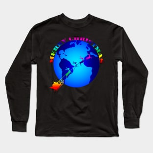 Merry Christmas colored Long Sleeve T-Shirt